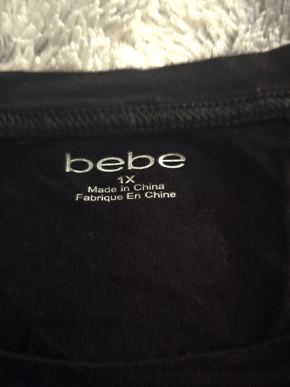 Women's bebe Black Rhinestone Logo Tee - 1x - Picture 3 of 4